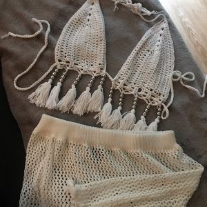 Crochet Skirt & Top Swimsuit Cover Up